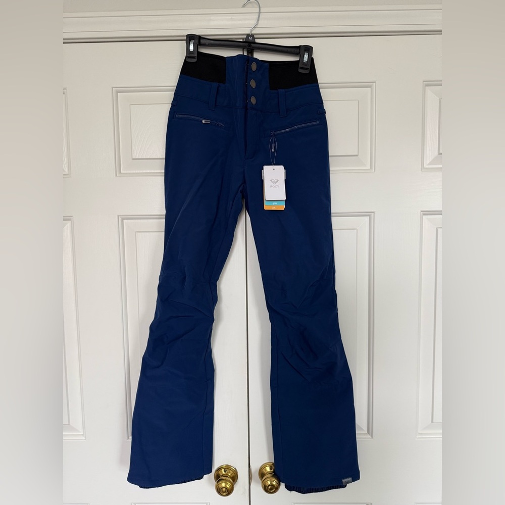 NWT Roxy Women High Rise Snow Pants Navy Blue XS